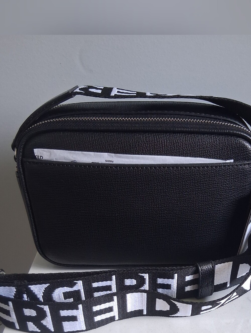 Karl Lagerfeld Pearl Encrusted Black Crossbody Purse - Picture 2 of 11